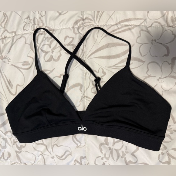 ALO Yoga Black Sports Bra - Picture 1 of 2
